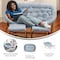 Flash Furniture Eleanor 56-in Portable Folding Double Saucer Chair w/2 Folding Ottomans, Aqua Faux Fur w/Gold Frame FV-FDS-001-2FR-DTAQ-SGD-GG - alternate 4